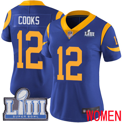 Los Angeles Rams Limited Royal Blue Women Brandin Cooks Alternate Jersey NFL Football #12 Super Bowl LIII Bound Vapor Untouchable->women nfl jersey->Women Jersey
